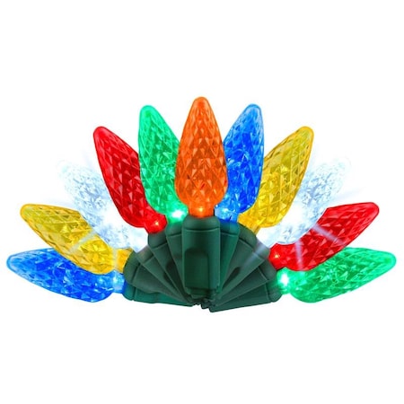 Celebrations Celebrations Platinum LED C6 Multicolored 50 ct String Christmas Lights 25 ft. C650RFSA